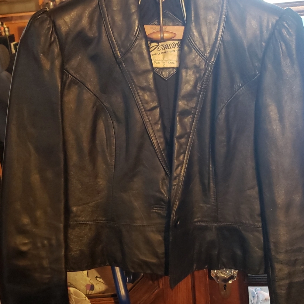 Vintage Black leather jacket.